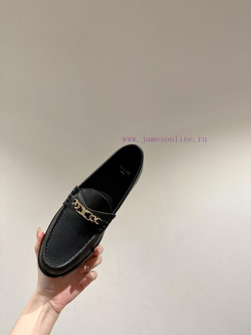 ️ CELINE Sillin Lefu shoes Caesar door buckle series casual small leather shoes are super suw2gd130b - Image 3