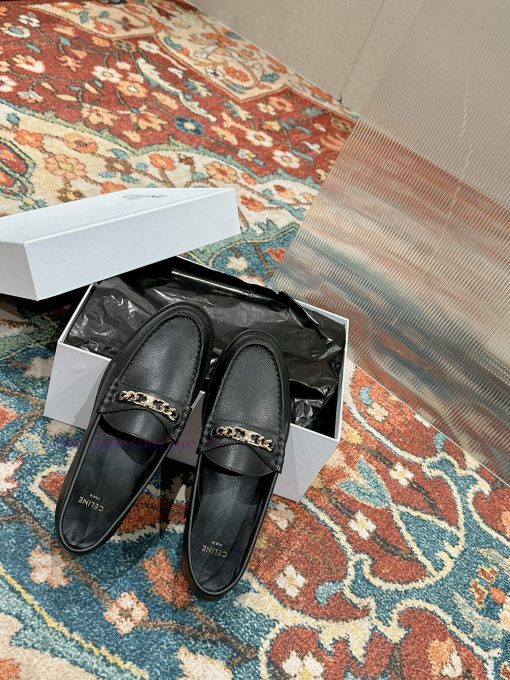 ️ CELINE Sillin Lefu shoes Caesar door buckle series casual small leather shoes are super suw2gd130b - Image 5