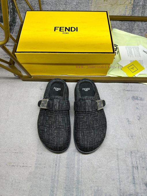 FENDI's latest hot item, flat bottomed half pack slippers with FF decorative buckle, imitatiftzdo3rd - Image 3