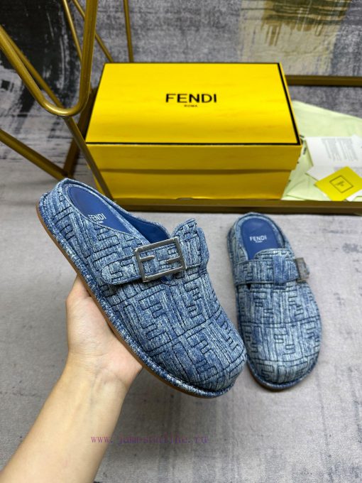 FENDI's latest hot item, flat bottomed half pack slippers with FF decorative buckle, imitatiw6799jk6