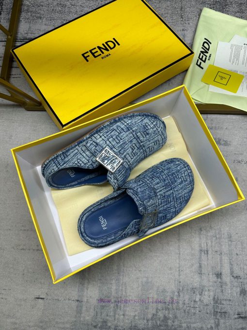 FENDI's latest hot item, flat bottomed half pack slippers with FF decorative buckle, imitatiw6799jk6 - Image 6