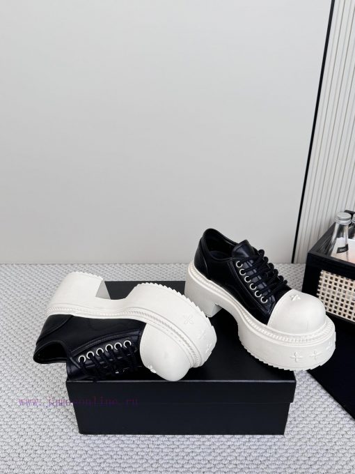 SMFK China-Chic Tide's latest popular cross flower big head thick soled derby shoesVersatileh8z2tc4t - Image 4