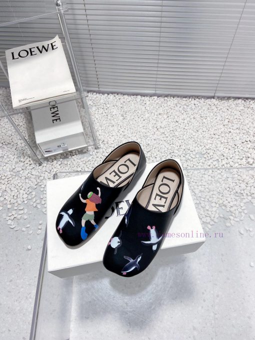 Luoyiwei Loewe's new round toe flat shoes that can be stepped on with one foot, lazy single 8ey2oqpp - Image 3