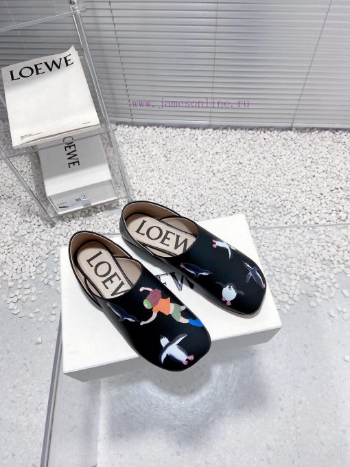 Luoyiwei Loewe's new round toe flat shoes that can be stepped on with one foot, lazy single 8ey2oqpp - Image 4