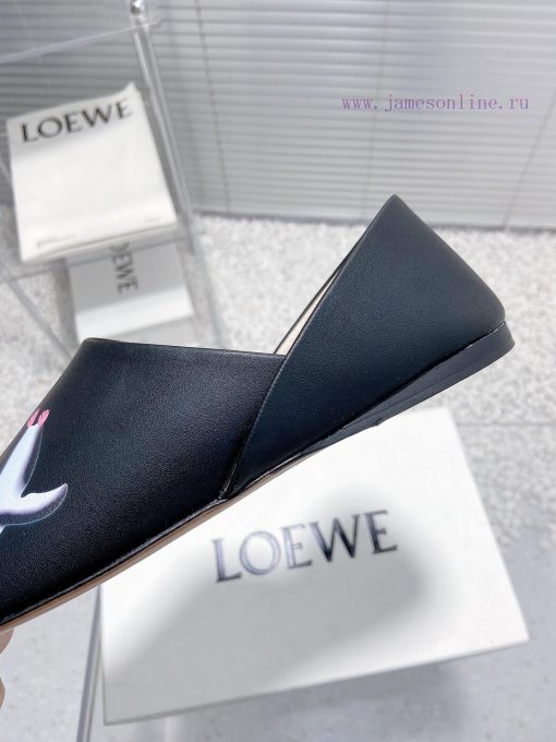 Luoyiwei Loewe's new round toe flat shoes that can be stepped on with one foot, lazy single 8ey2oqpp - Image 8