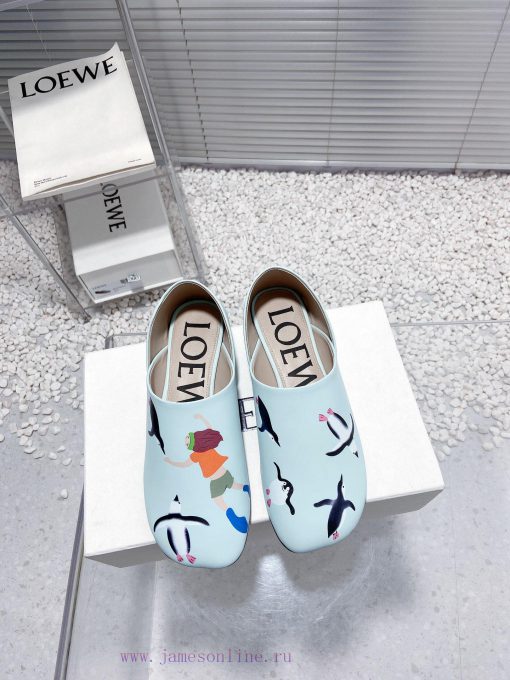 Luoyiwei Loewe's new round toe flat shoes that can be stepped on with one foot, lazy single 3msjcg3t - Image 2