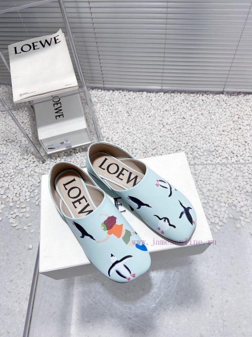 Luoyiwei Loewe's new round toe flat shoes that can be stepped on with one foot, lazy single 3msjcg3t - Image 4