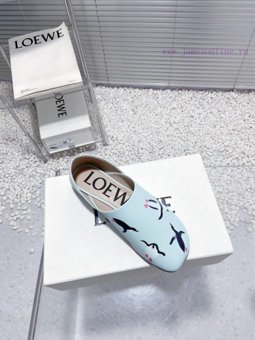 Luoyiwei Loewe's new round toe flat shoes that can be stepped on with one foot, lazy single 3msjcg3t - Image 6