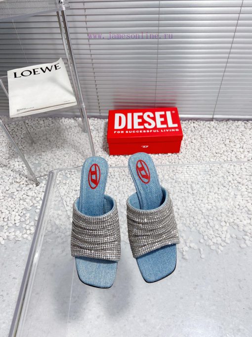 Diesel niche personality diamond high heels denim slippersWho hasn't acquired the Diesel mat0ozb3vkf - Image 2