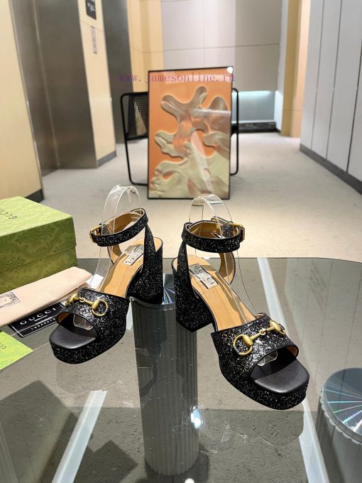 GuCCl's new high-heeled sandals are meticulously crafted in every detail, featuring a uniqueqxrhpw60 - Image 6