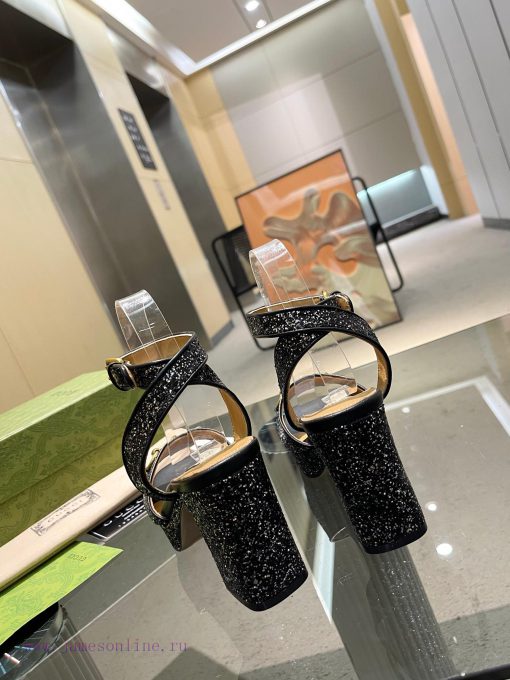 GuCCl's new high-heeled sandals are meticulously crafted in every detail, featuring a uniqueqxrhpw60 - Image 10
