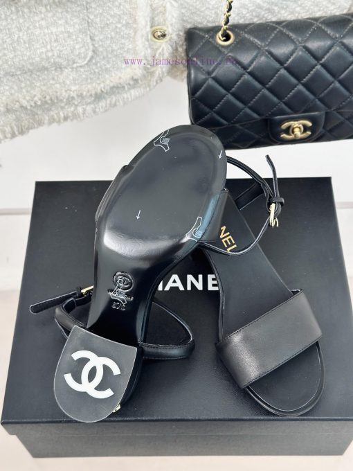 Chanel | Chanel 24C New ProductCoarse heeled sandalsThe shoe upper is made of imported lambsufjptv1f - Image 10
