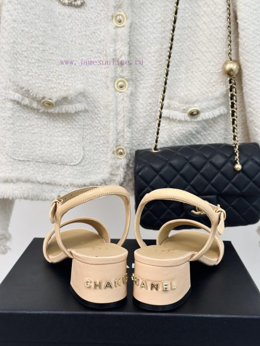 Chanel | Chanel 24C New ProductCoarse heeled sandalsThe shoe upper is made of imported lambsycr8oxki - Image 7