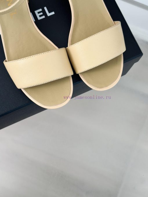 Chanel | Chanel 24C New ProductCoarse heeled sandalsThe shoe upper is made of imported lambsycr8oxki - Image 8
