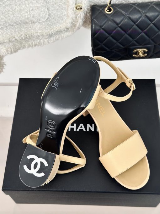 Chanel | Chanel 24C New ProductCoarse heeled sandalsThe shoe upper is made of imported lambsycr8oxki - Image 10