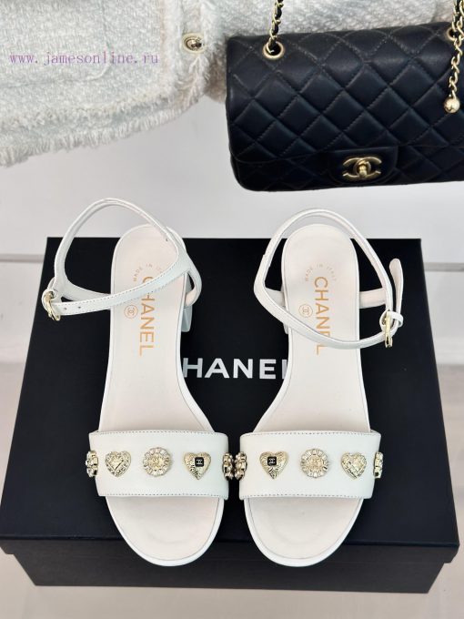 Chanel | Chanel 24C New ProductCoarse heeled sandalsThe shoe upper is made of imported lambsndmwm6su - Image 5