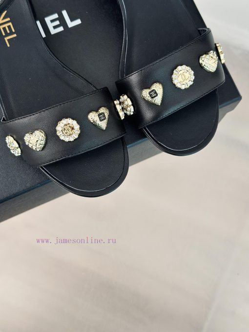 Chanel | Chanel 24C New ProductCoarse heeled sandalsThe shoe upper is made of imported lambswg3dsint - Image 8