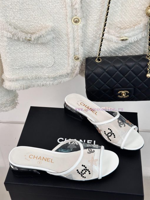 Chanel | Chanel 24P New ProductDiamond Double C Thick Heel SlippersThe upper of the shoe is f57togbp - Image 4