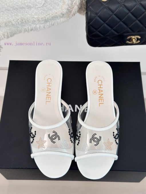 Chanel | Chanel 24P New ProductDiamond Double C Thick Heel SlippersThe upper of the shoe is f57togbp - Image 5