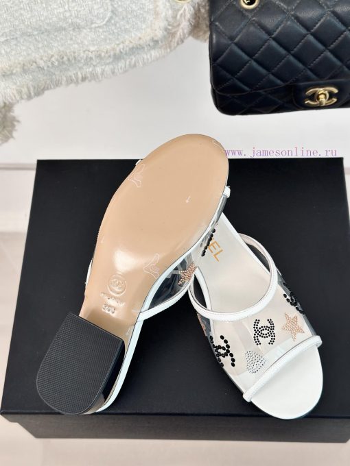 Chanel | Chanel 24P New ProductDiamond Double C Thick Heel SlippersThe upper of the shoe is f57togbp - Image 10