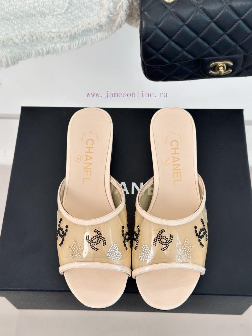 Chanel | Chanel 24P New ProductDiamond Double C Thick Heel SlippersThe upper of the shoe is yndpms80 - Image 5