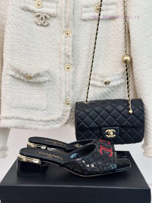 Chanel | Chanel 24P New ProductDiamond Double C Thick Heel SlippersThe upper of the shoe is aa75oqhd - Image 2