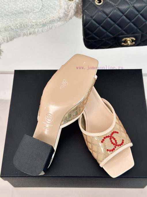 Chanel | Chanel 24P New ProductDiamond Double C Thick Heel SlippersThe upper of the shoe is mlwt6klh - Image 10