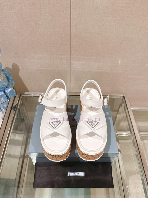 -24Fw Spring/Summer New Prada Wood Grain Thick Bottom Cross Rubber SandalsThis rubber sandalr0nx4gwh - Image 2