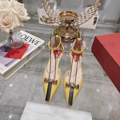𝐑𝐨𝐠𝐞𝐫𝐕𝐢𝐯𝐢 * 24 Early Spring New Cat Heel Shoes Virgule Diamond Buckle High Heel Rear Loop wicd9j9f73