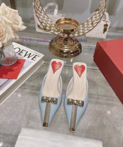 𝐑𝐨𝐠𝐞𝐫𝐕𝐢𝐯𝐢 * 24 Early Spring New Cat Heel Shoes Virgule Diamond Buckle High Heel Rear Loop wizapnqyce