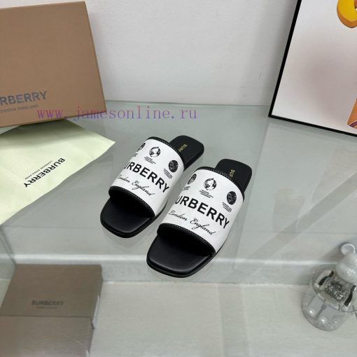 New product launched Burberry flat slippersChannel goods vulcanized one foot stepping Burberv8hvzq1b - Image 3