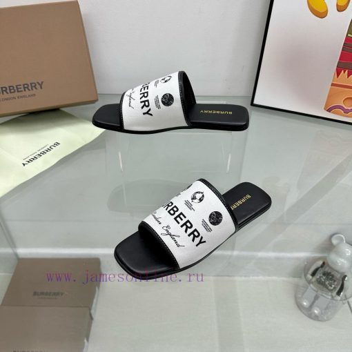 New product launched Burberry flat slippersChannel goods vulcanized one foot stepping Burberv8hvzq1b - Image 4