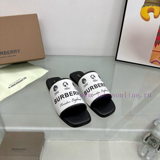 New product launched Burberry flat slippersChannel goods vulcanized one foot stepping Burberv8hvzq1b - Image 9