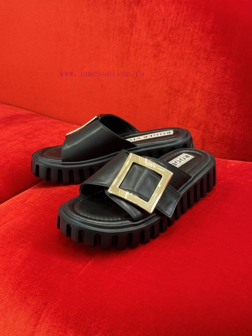 rv ss24 new arrival～RV Thick Bottom Square Buckle Slippers 24 New ProductsThick bottom heighnbq96w9b - Image 4