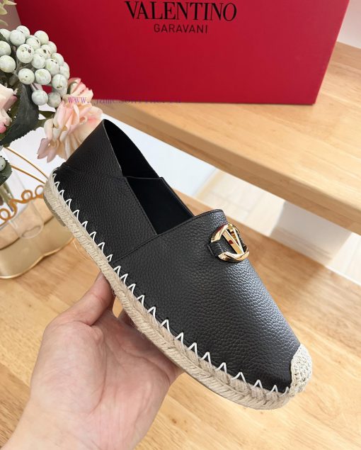 Valentino Garavani/Valentino Rapa Lychee patterned cowhide V-button new fisherman's shoes-Bixi52gdwg - Image 7