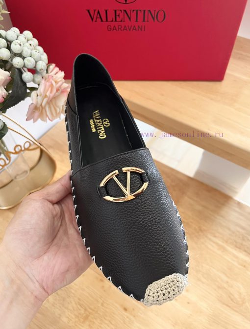 Valentino Garavani/Valentino Rapa Lychee patterned cowhide V-button new fisherman's shoes-Bixi52gdwg - Image 8