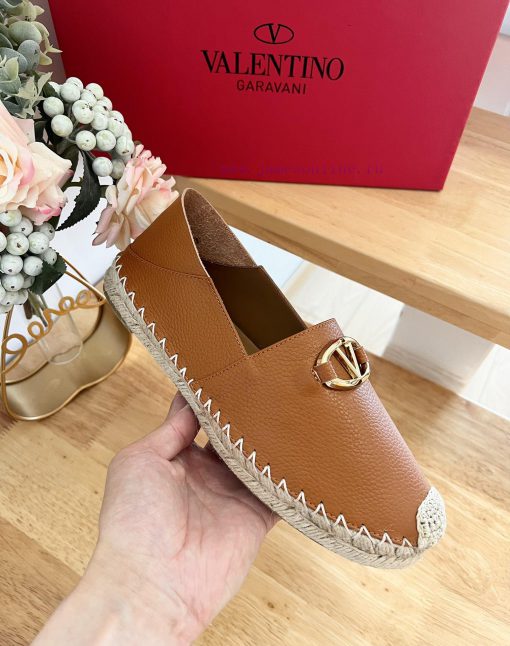Valentino Garavani/Valentino Rapa Lychee patterned cowhide V-button new fisherman's shoes-Bicny0kwqf - Image 8