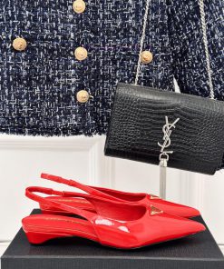 PRADA/PRADA Classic Spring/SummerTriangle logo sandals single shoe seriesThe simple design iaiognhqc
