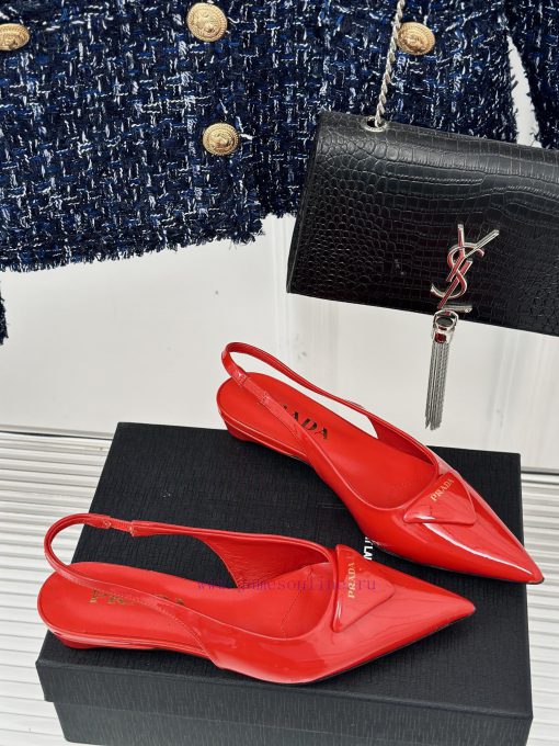 PRADA/PRADA Classic Spring/SummerTriangle logo sandals single shoe seriesThe simple design ili1e0g9v - Image 4