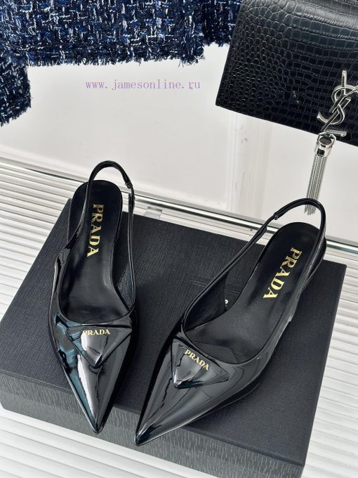 PRADA/PRADA Classic Spring/SummerTriangle logo sandals single shoe seriesThe simple design i5en29i0h - Image 3