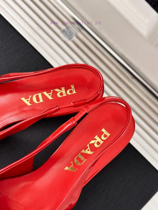 PRADA/PRADA Classic Spring/SummerTriangle logo sandals single shoe seriesThe simple design ili1e0g9v - Image 9