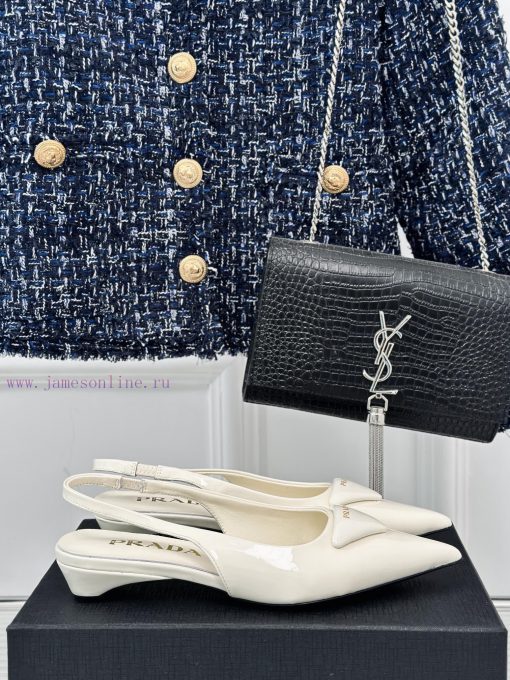 PRADA/PRADA Classic Spring/SummerTriangle logo sandals single shoe seriesThe simple design i612ozels - Image 2