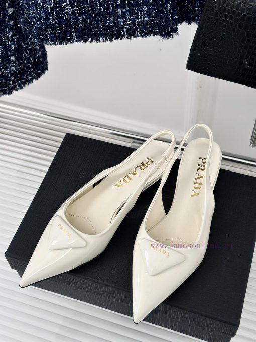 PRADA/PRADA Classic Spring/SummerTriangle logo sandals single shoe seriesThe simple design i612ozels - Image 3
