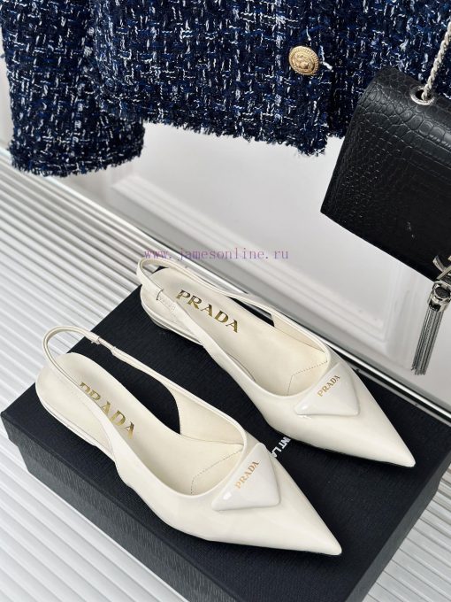 PRADA/PRADA Classic Spring/SummerTriangle logo sandals single shoe seriesThe simple design i612ozels - Image 4