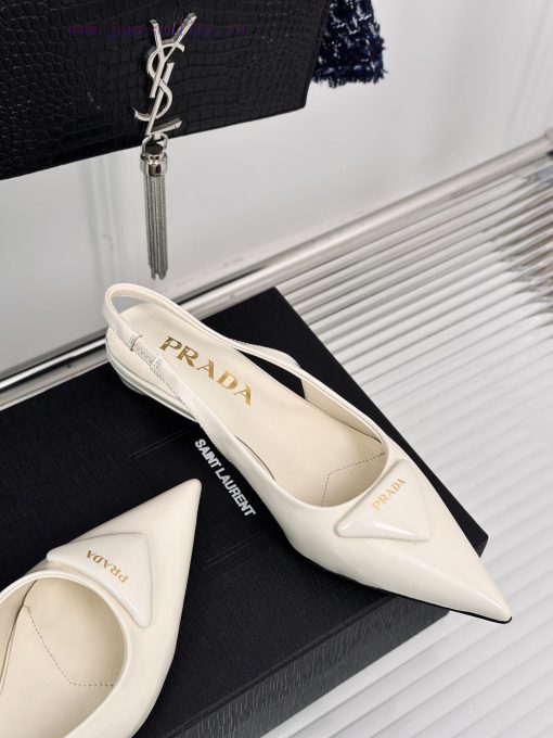PRADA/PRADA Classic Spring/SummerTriangle logo sandals single shoe seriesThe simple design i612ozels - Image 6