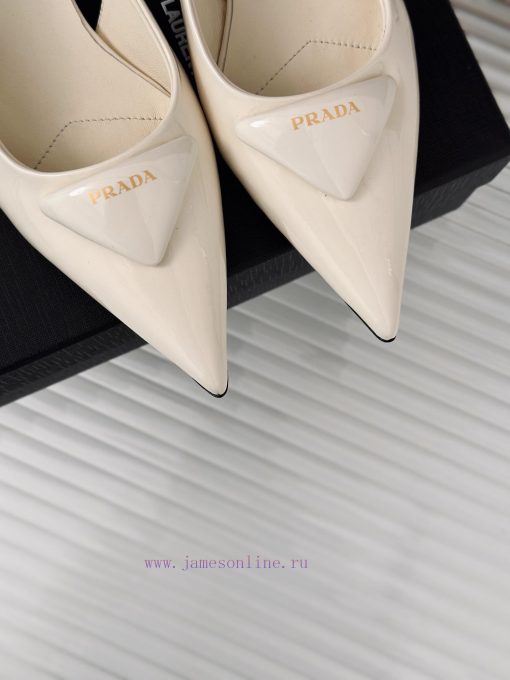 PRADA/PRADA Classic Spring/SummerTriangle logo sandals single shoe seriesThe simple design i612ozels - Image 8