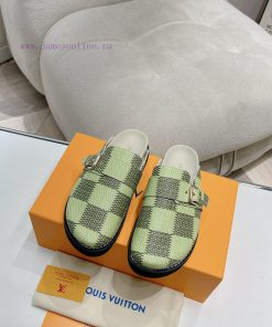 Cx Colorful Checkerboard Pattern New Half Slippers Winterbreak Comfert Flat SlippersThe leatymgz77yq