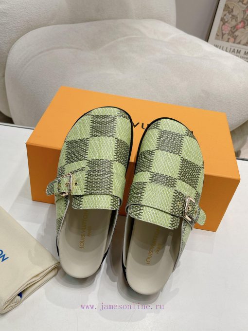 Cx Colorful Checkerboard Pattern New Half Slippers Winterbreak Comfert Flat SlippersThe leatymgz77yq - Image 7