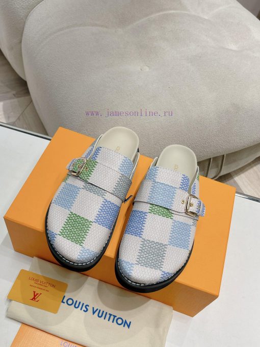 Cx Colorful Checkerboard Pattern New Half Slippers Winterbreak Comfert Flat SlippersThe leat91094szo - Image 2