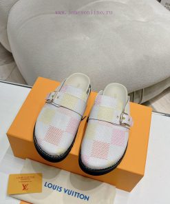 Cx Colorful Checkerboard Pattern New Half Slippers Winterbreak Comfert Flat SlippersThe leatqj6p0j0f